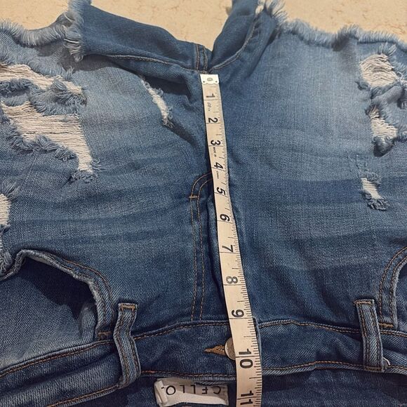 Cello Blue Distressed Jean Shorts High-Waisted SZ Xlarge - Picture 7 of 11